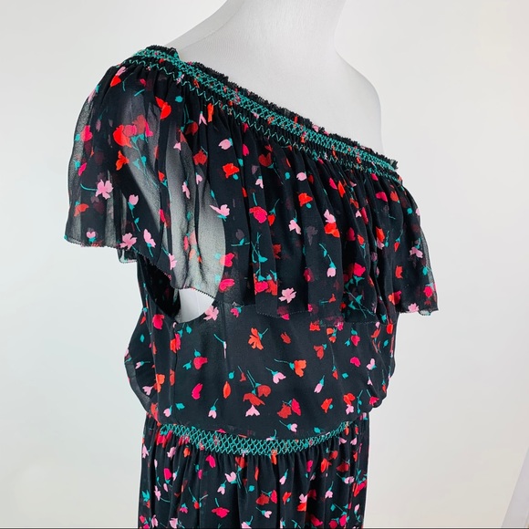 Joie Hafsa Silk Floral One Shoulder Dress Medium - Picture 7 of 13